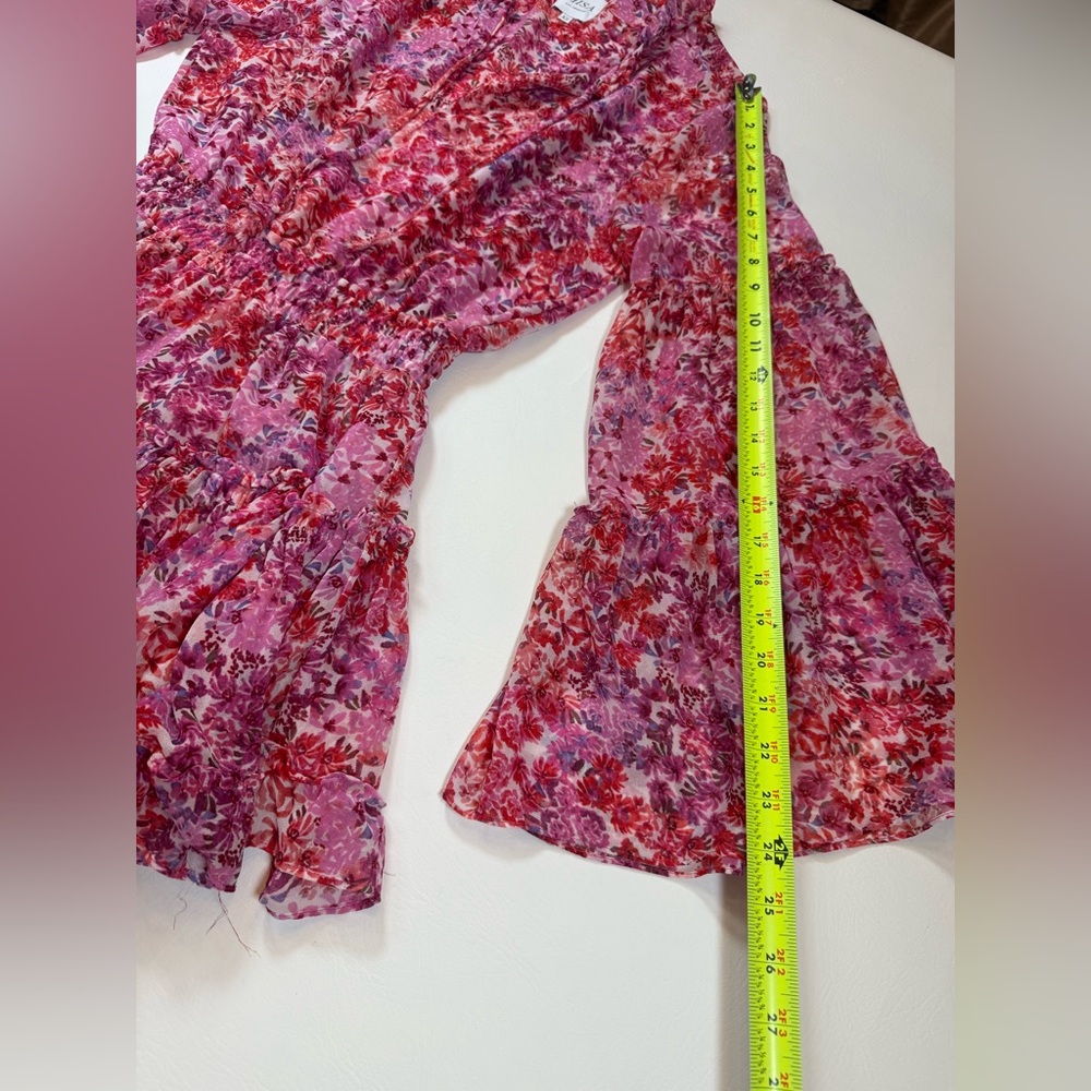 Misa Los Angeles Leeva dress long sleeve mini pink red XS barbiecore (bin W) - Picture 10 of 12